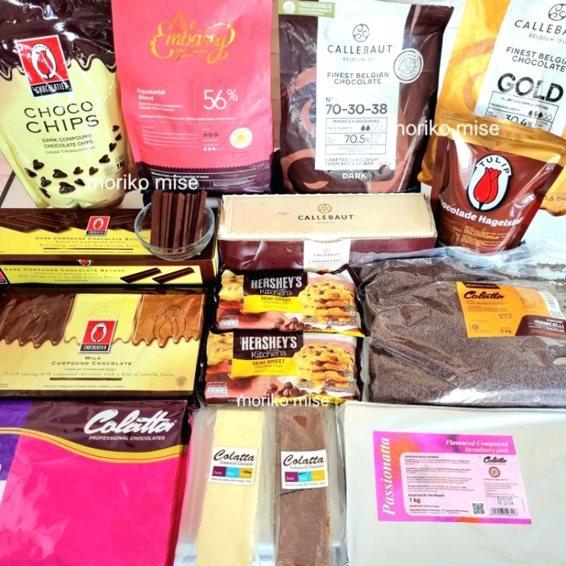 

[ 500 gr ] CHOCO tulip VAN HOUTEN semi sweet white baking chips COLATTA mini choco chips coklat putih / HERSHEY baking semi sweet 340 gr coklat chip / BENSDORP milky 823 creamy 811 well bitter dark baking / white pink caramel rainbow chips