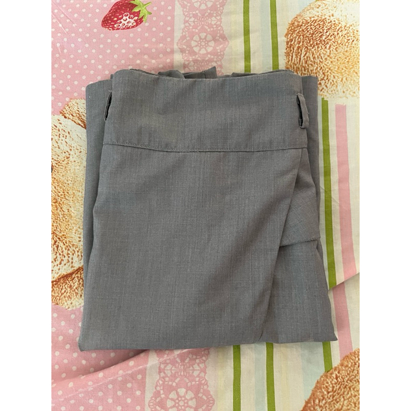 rok kerja rok mini abu abu