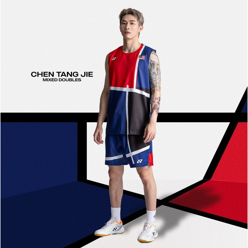 Kaos Jersey Badminton Chen Tang Jie Tim Olimpiade Malaysia 2024, Olympic Bulu Tangkis T-shirt