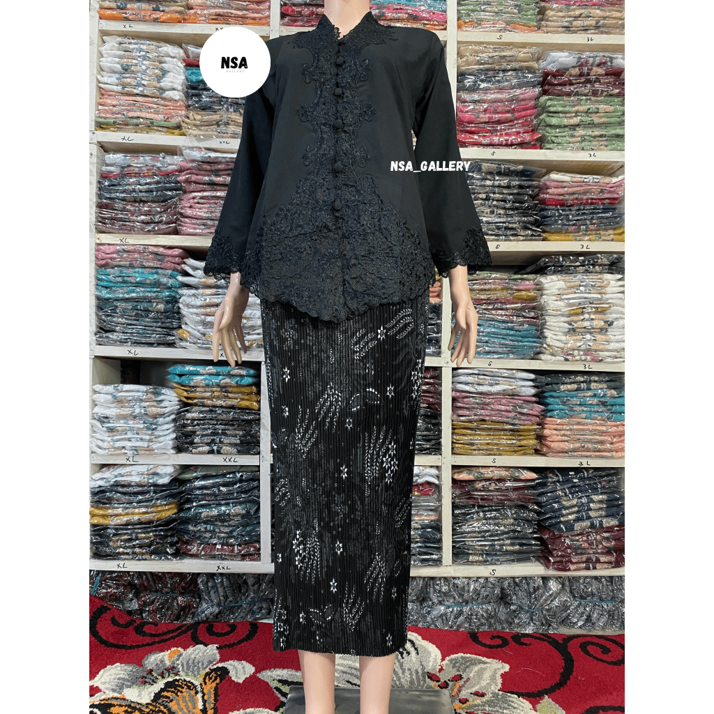 Kebaya Encim Modern Polos Tangan Panjang
