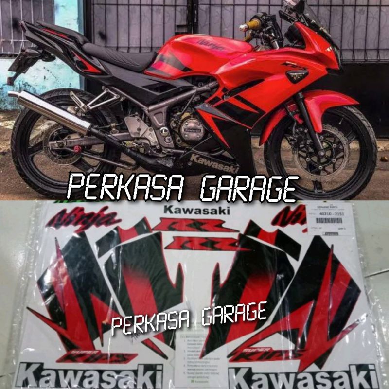 stiker striping NINJA RR 2012 warna merah berkualitas metalik
