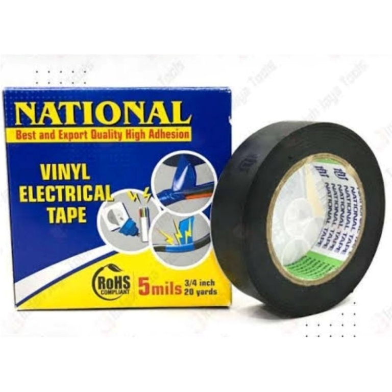 

(AB5) ISOLASI NATIONAL BESAR PANJANG 20Y 20 yard vynil isolasi goldtape kabel selotip listrik merk random toko mbah ning tokombahning
