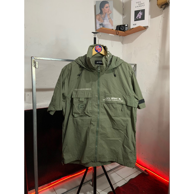 ZIP SHIRT HOODIE AVIREX USA MILITARY