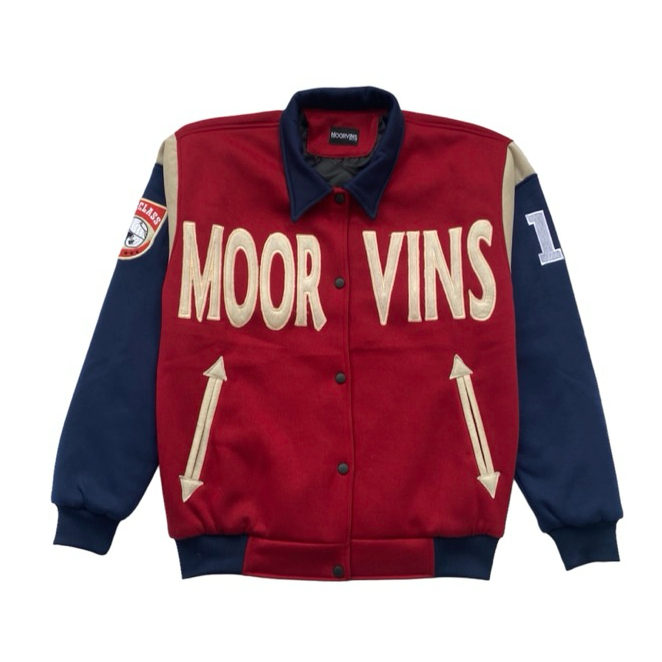 HOT DEALS MOORVINS VARSITY JACKET MAROON POLAR FLEECE