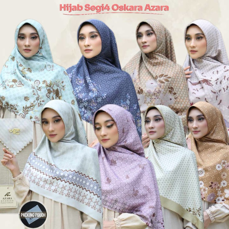 PAKET USAHA HIJAB SEGI EMPAT OSKARA | SAKURA MOTIF LC | JILBAB KHUSUS KODIAN