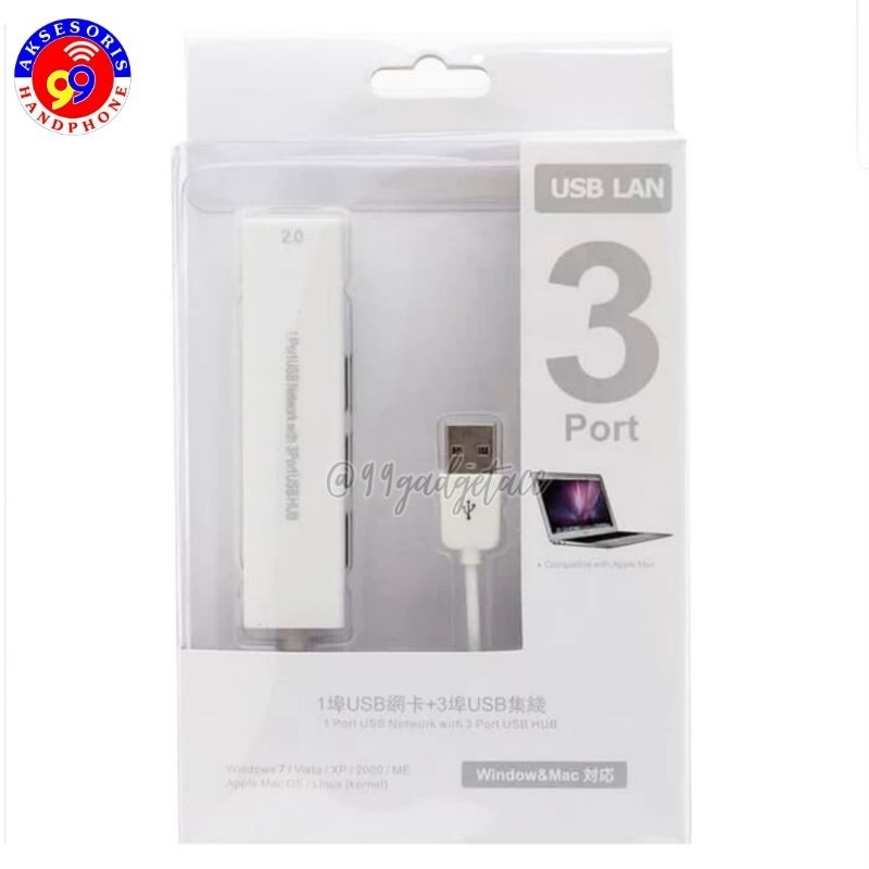 USB HUB TO LAN SAKLAR 3 PORT USB + 1 LAN ADAPTOR BERGARANSI