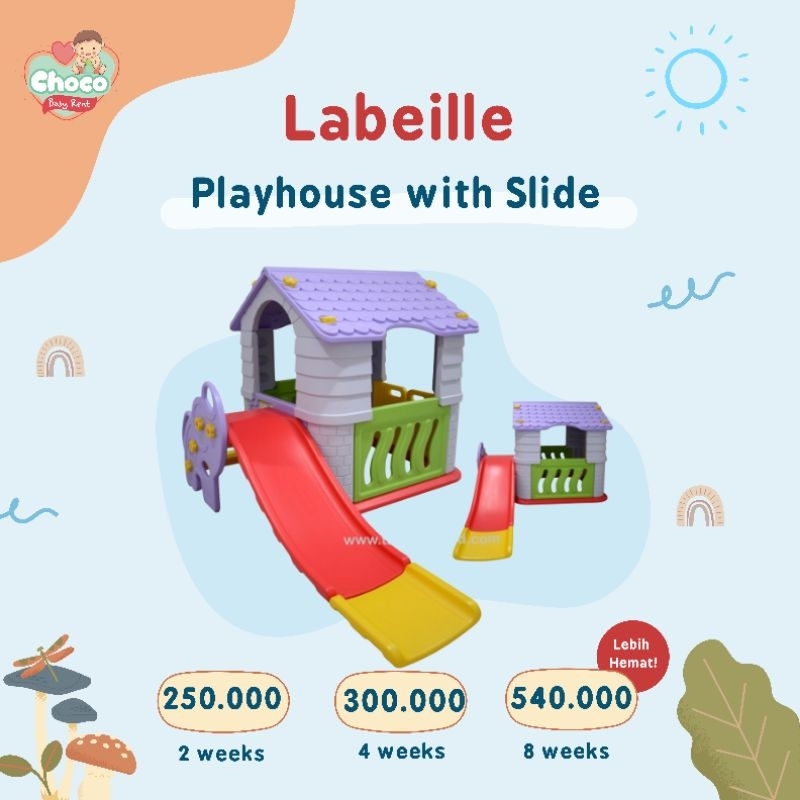 ❤ChocoBabyRent❤TIDAK DIJUAL, DISEWAKAN LABEILLE PLAYHOUSE WITH SLIDE