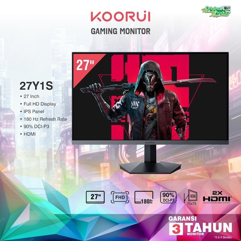 Monitor Koorui 27Y1S 27 inch FHD IPS 180Hz 1ms - Led Monitor Gaming 27inch Koorui