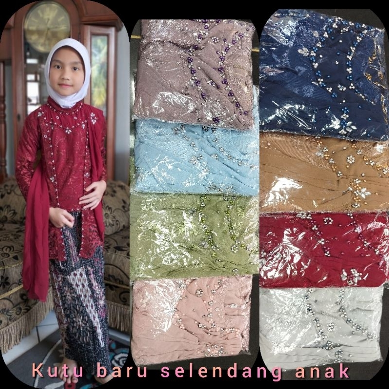KUTU BARU ANAK SELENDANG / KEBAYA KUTU BARU HIJAB ANAK / KEBAYA ANAK MODERN / KEBAYA ACARA SEKOLAH /
