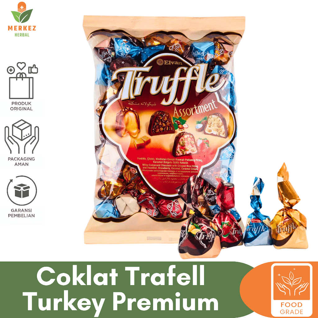 

Coklat Turki Truffle Elvan 500 Gram Premium Mix | Cokelat Arab Turkey Oleh oleh Haji Dan Umroh