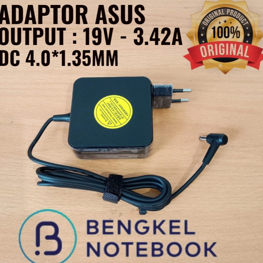 Adaptor Asus 19v 342a 65Watt Square Jack Kecil DC 4135 X441MA X441U E23 X46U X456UA X456UB X456UF A4