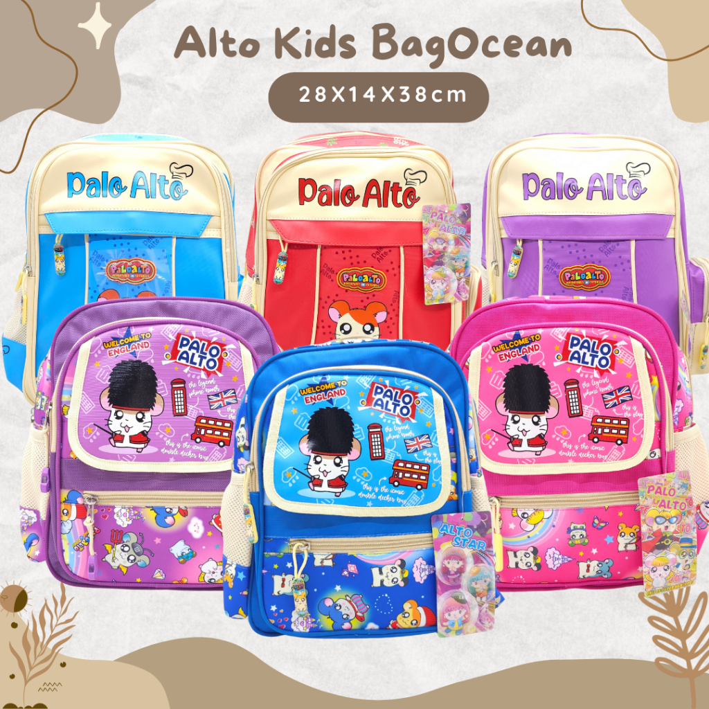TAS ANAK PALO ALTO HAMTARO 12 15  INCH 3 RUANG KAIN POLIESTER PREMIUM MURAH ORIGINAL / RANSEL SEKOLA