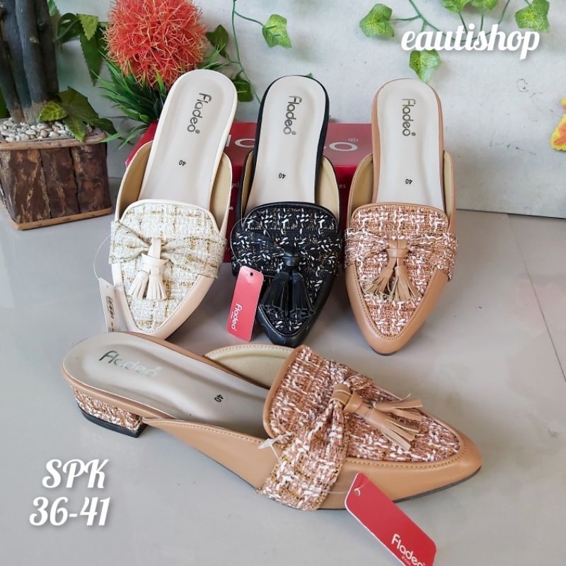 [SPK] SANDAL PITA KANVAS Sepatu sandal tutong bustong wanita bahan rajut hak 3cm / Sepatu Sandal pes
