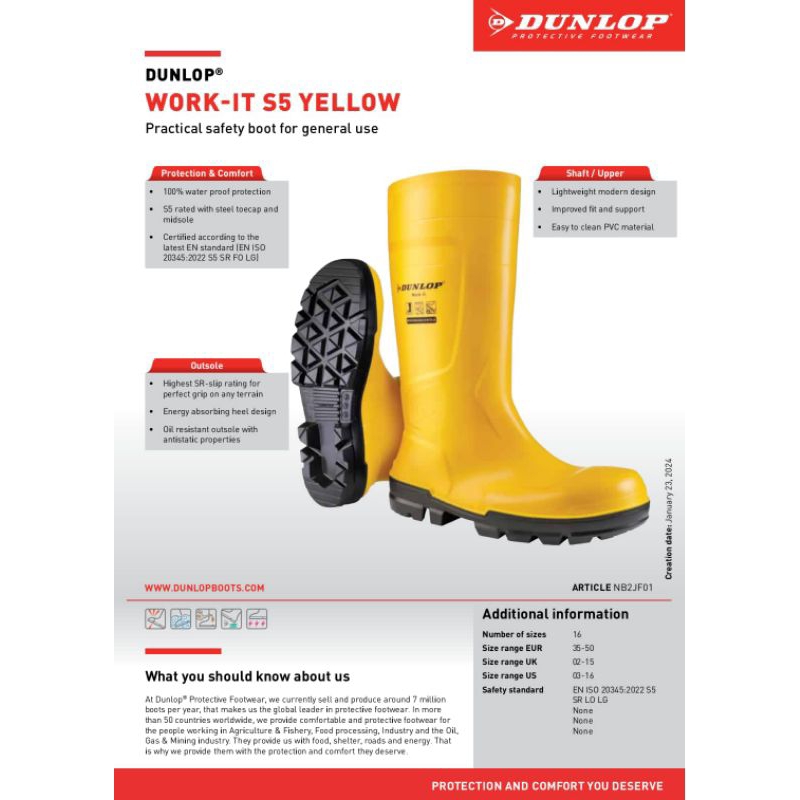 Sepatu Safety Boots Proyek DUNLOP