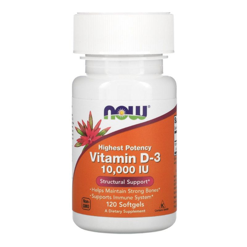 NOW Foods Vitamin D3 10000 IU High Potency 120 SoftgelNOW Foods Vitamin D3 10000 IU High Potency 120