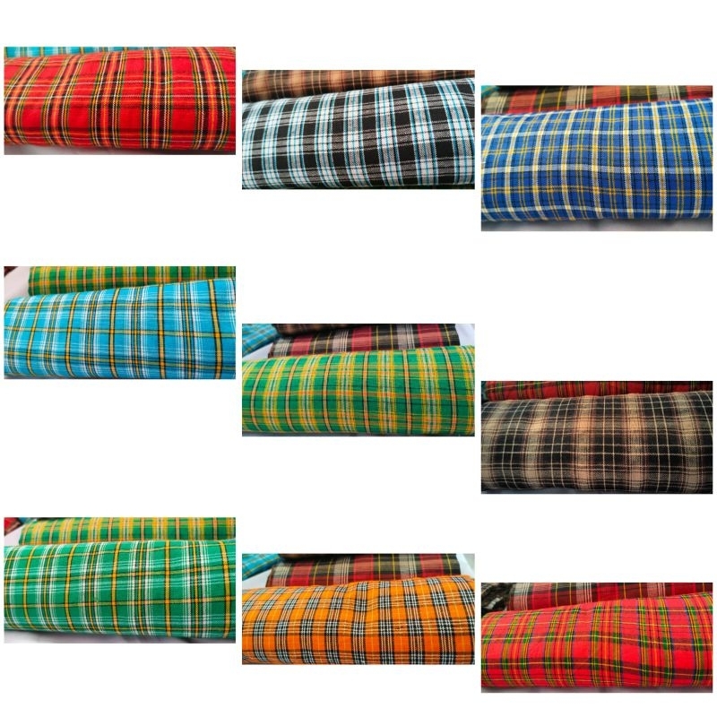 kain seragaman sekolah TK.SD motif kotak harga per 0.5 (setengah meter) lebar kain 150 cm (1.5 meter