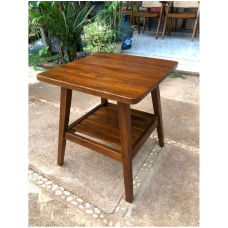 MEJA TERAS KOTAK MINIMALIS KAYU JATI