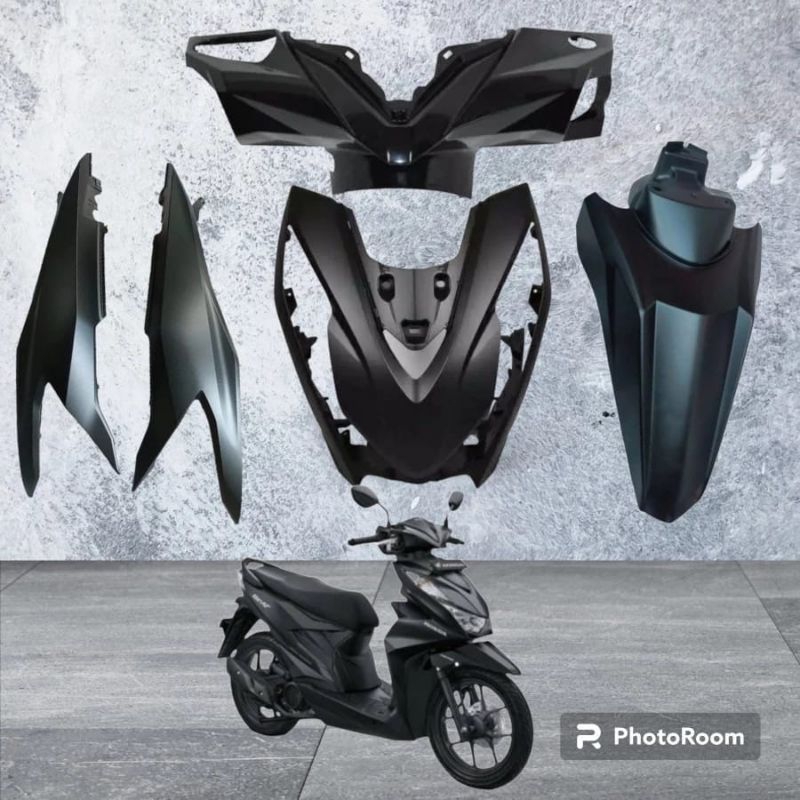 PAKET FULL BODY HALUS HONDA BEAT NEW DELUXE 2020 HITAM DOFF