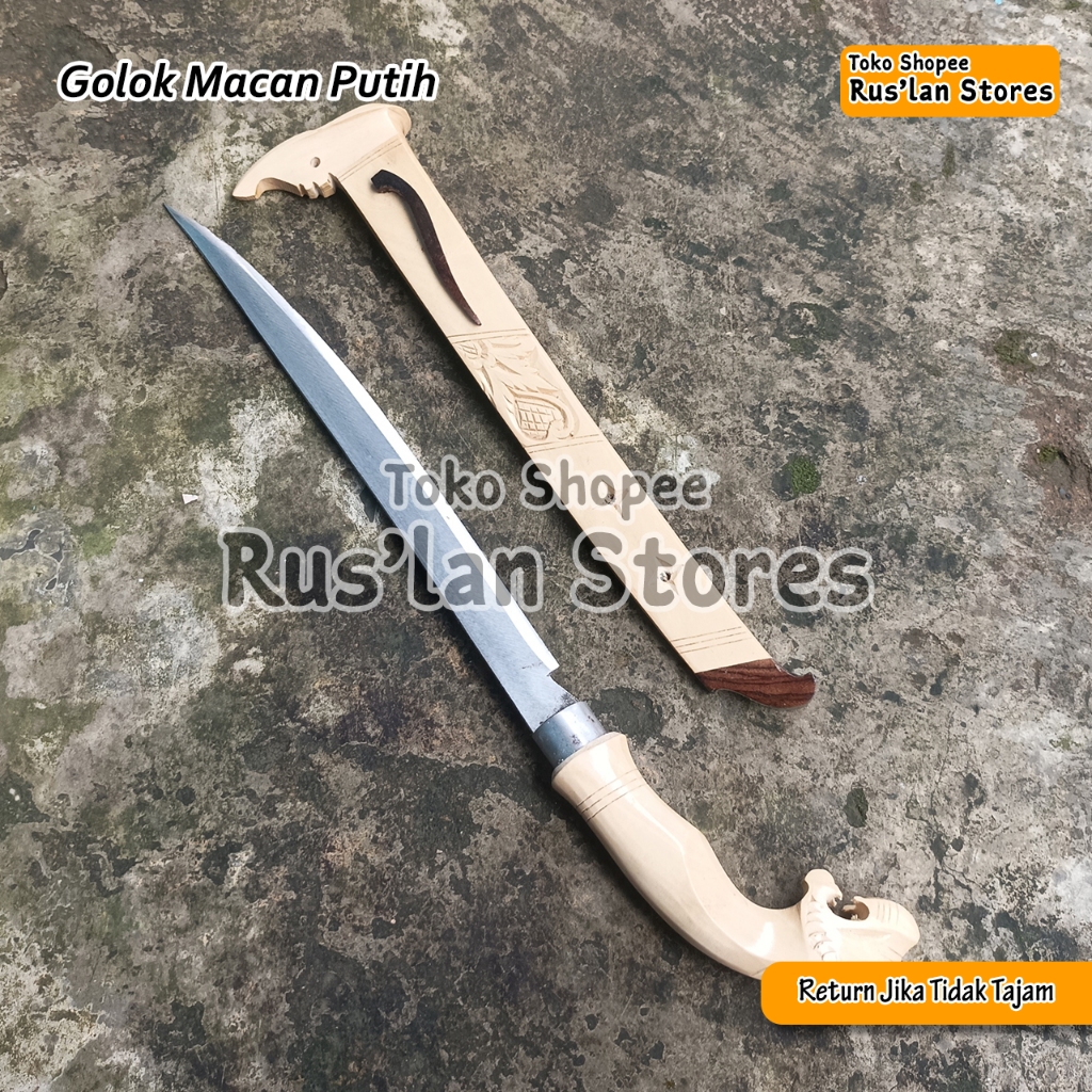 Pisau Daging Sembelih Gagang Ukir Loka