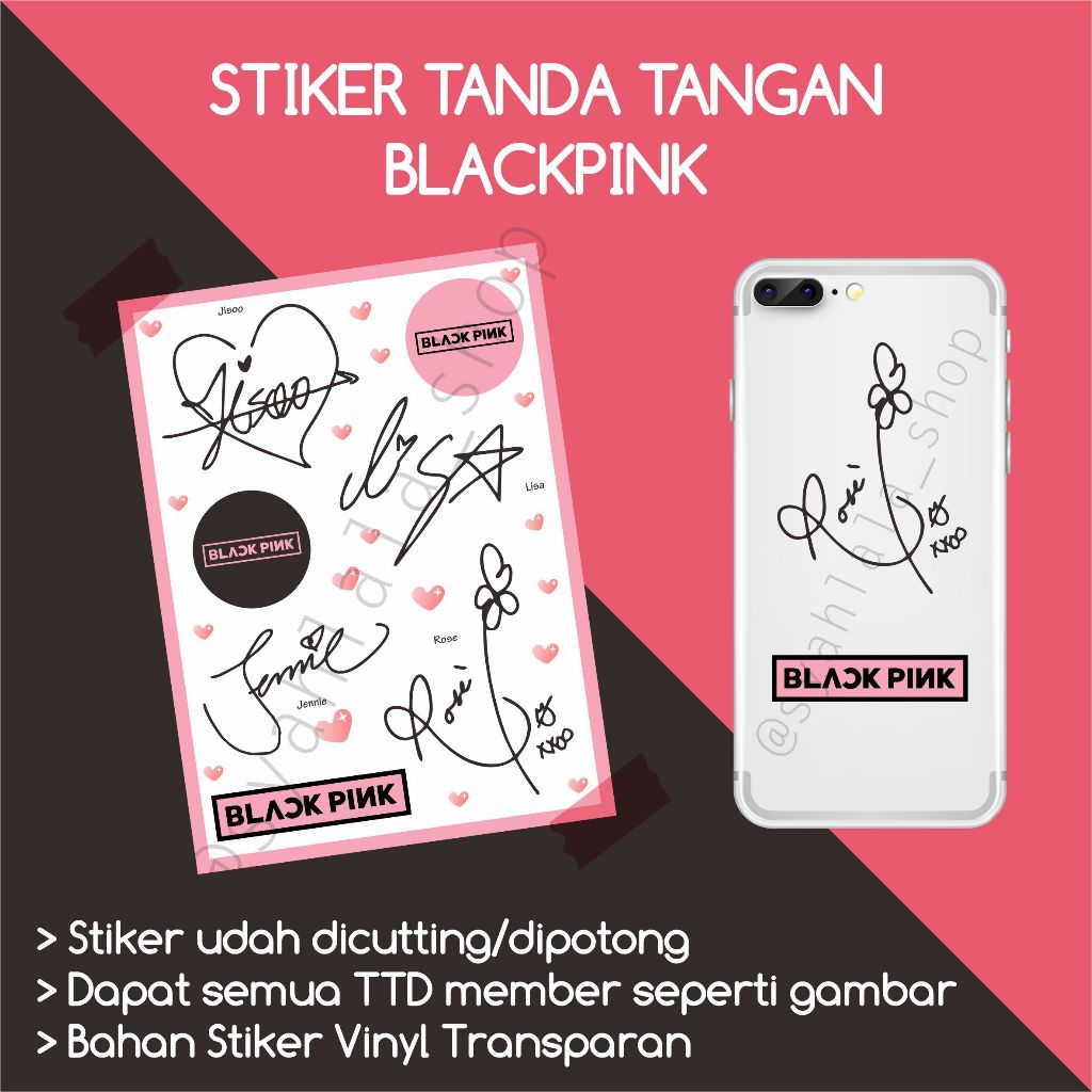 STIKER TANDA TANGAN BLACKPINK TTD KPOP BP