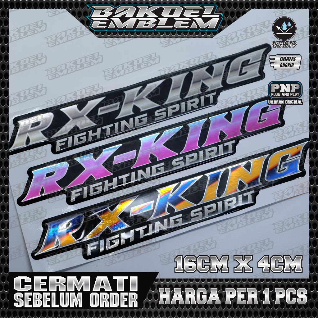 emblem timbul yamaha rx king / sticker timbul yamaha rx king / emblem yamaha rx king titanium / embl