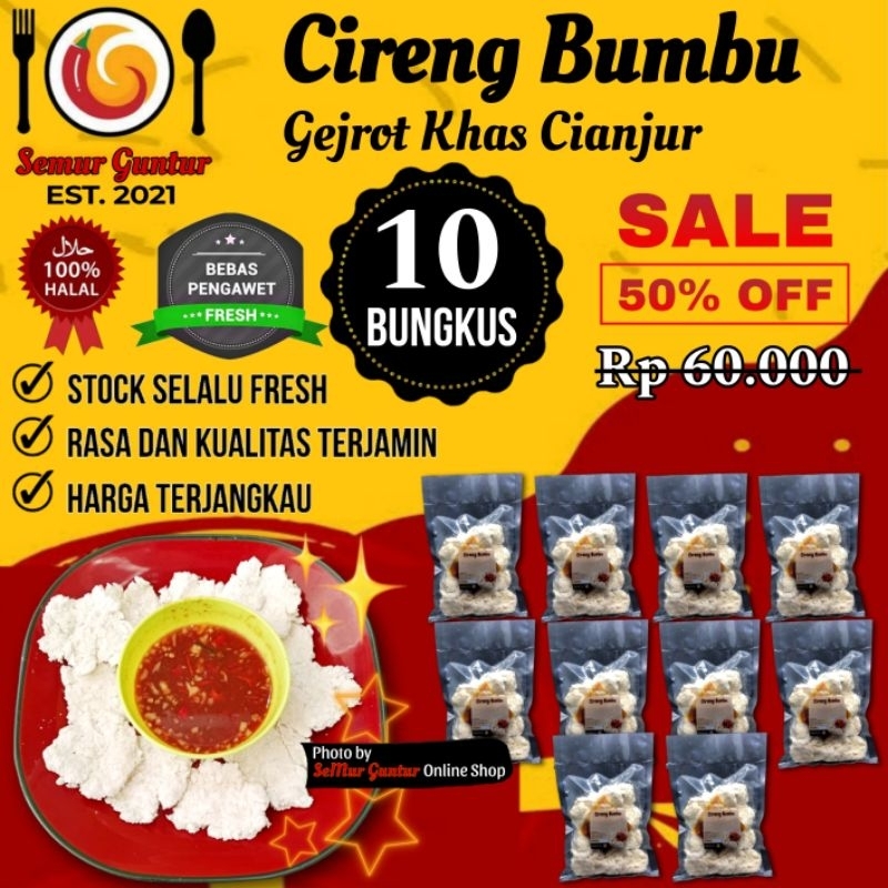 

Paket Gejrot Pedas Khas Cianjur Full Bumbu isi - Olahan Aci Goreng