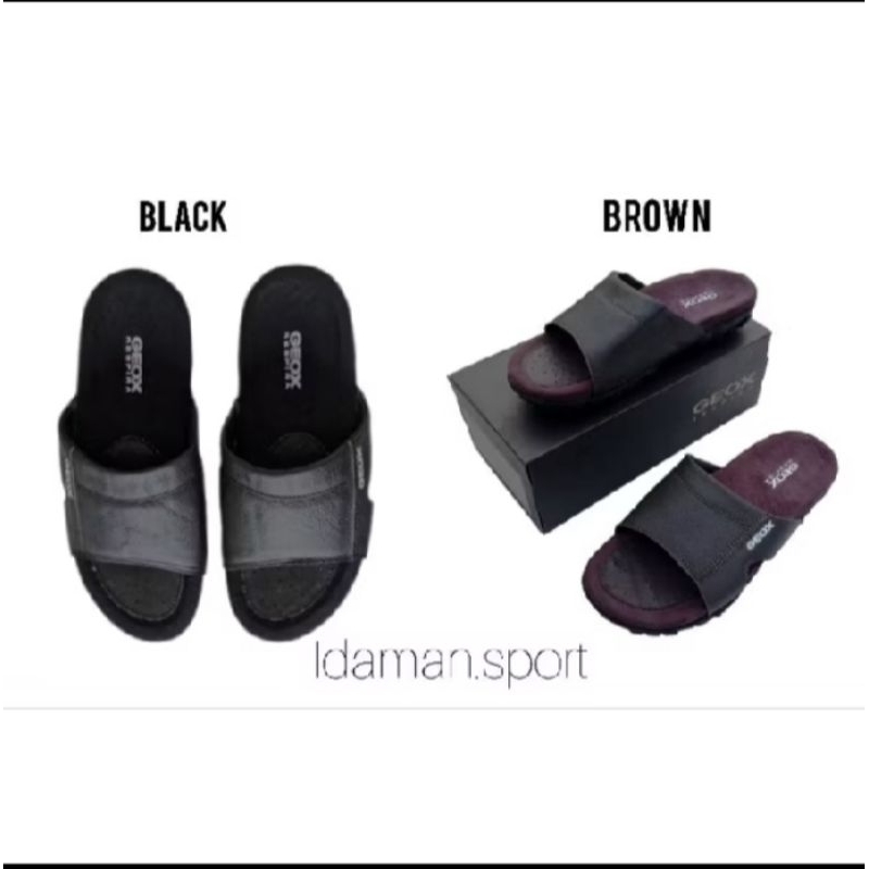 Sandal Selop Kulit Pria Geox Selop on / Sendal Kulit Bapak_Bapak Ganteng Cowok slip on Geox