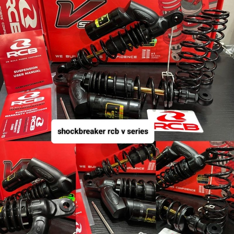 shockbreaker rcb v series premium black ukuran 320mm double per rxking gl cb