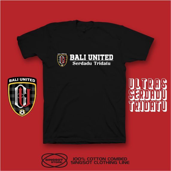 KAOS BALI UNITED OFFICIAL KAOS LIGA 1 BALI UNITED HITAM COMBED SINGSOT