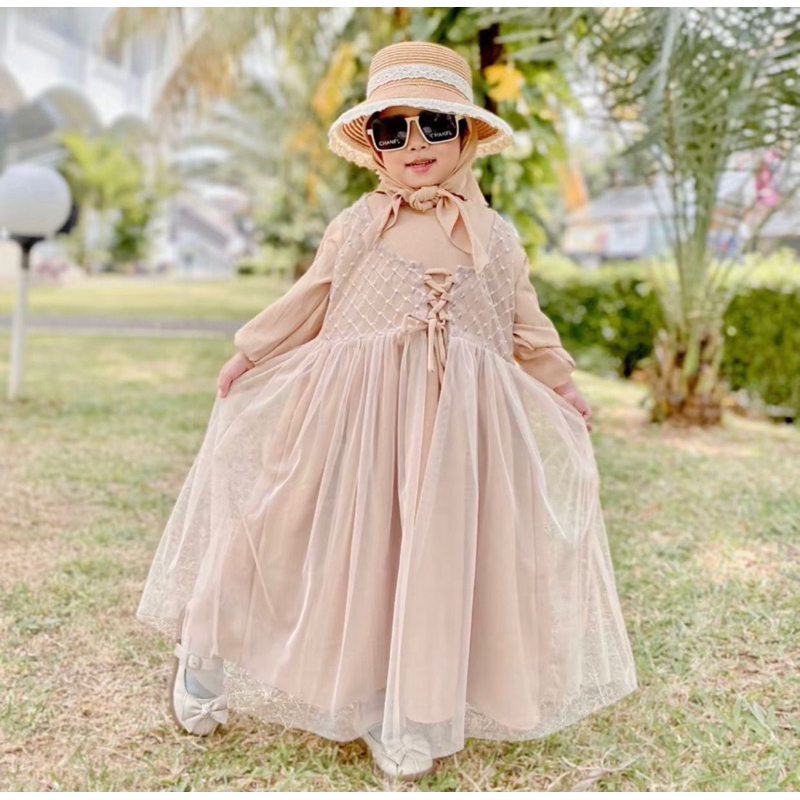 GAMIS MUSLIM ANAK BROKAT FREE HIJAB|Gamis Couple Mom&Kids