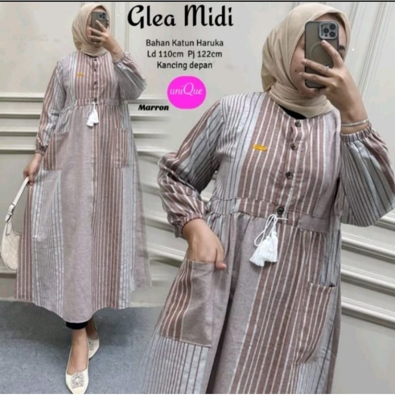 GLEA MIDI DRESS PINGGANG TALI SERUT