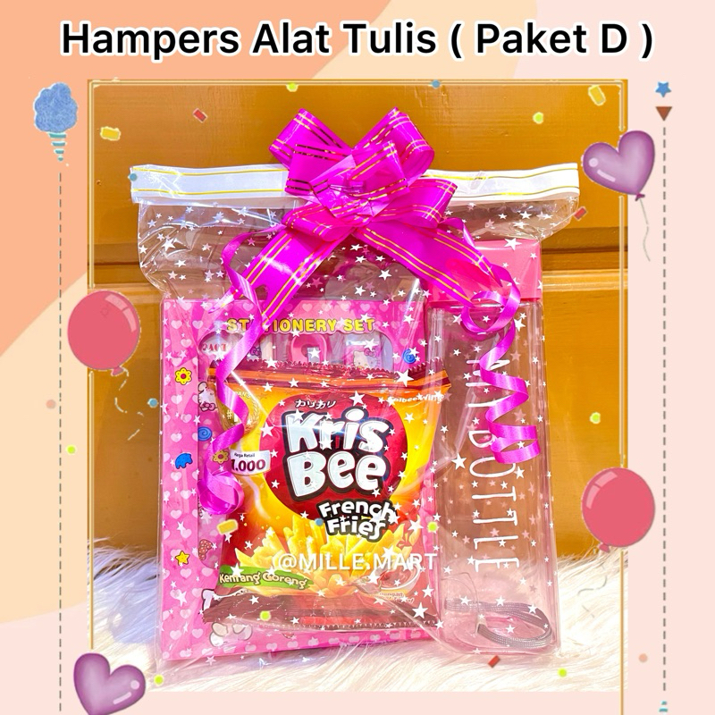 

HAMPERS ALAT TULIS ULANG TAHUN (PAKET D) PAKET BINGKISAN ALAT TULIS ULANG TAHUN/SOUVERNIR ALATTULIS/PAKET BUKU BOTOL PENSIL LENGKAP/SET ALAT TULIS ATK ULTAH
