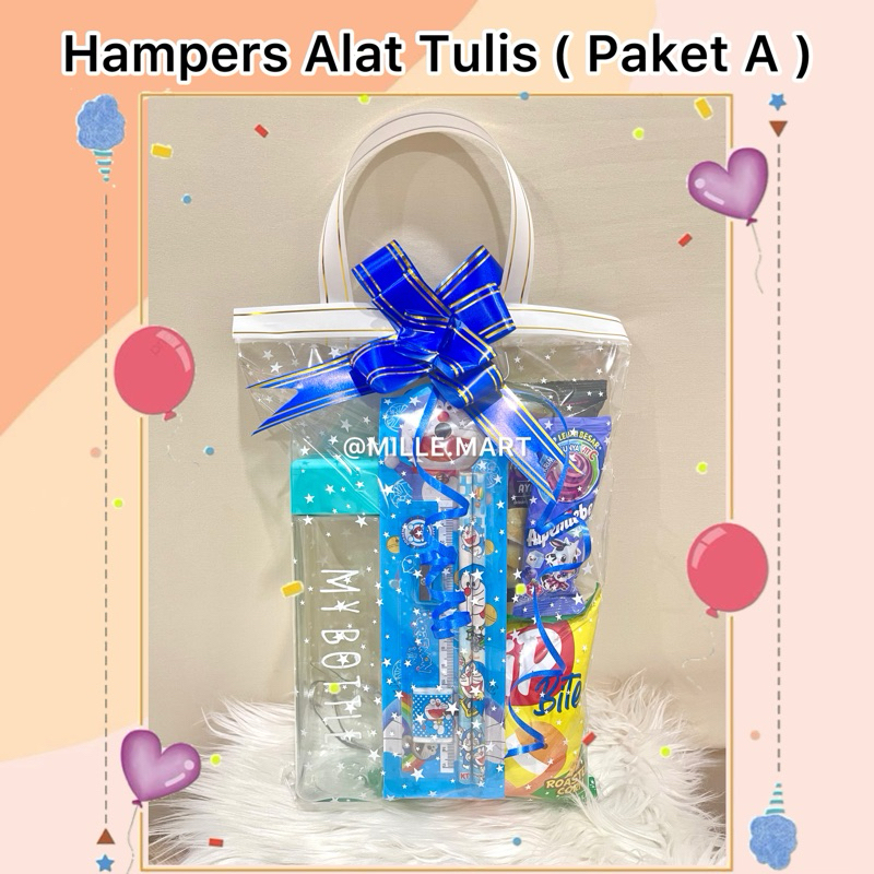 

HAMPERS ALAT TULIS ULANG TAHUN (PAKET A ) /PAKET BINGKISAN ALAT TULIS ULANG TAHUN/SOUVERNIR ALATTULIS/PAKET BUKU BOTOL PENSIL LENGKAP/SET ALAT TULIS ATK ULTAH