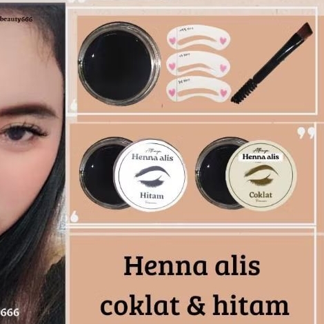 Hena alis sulam alis siap pakai tahan 3-4 harii halal