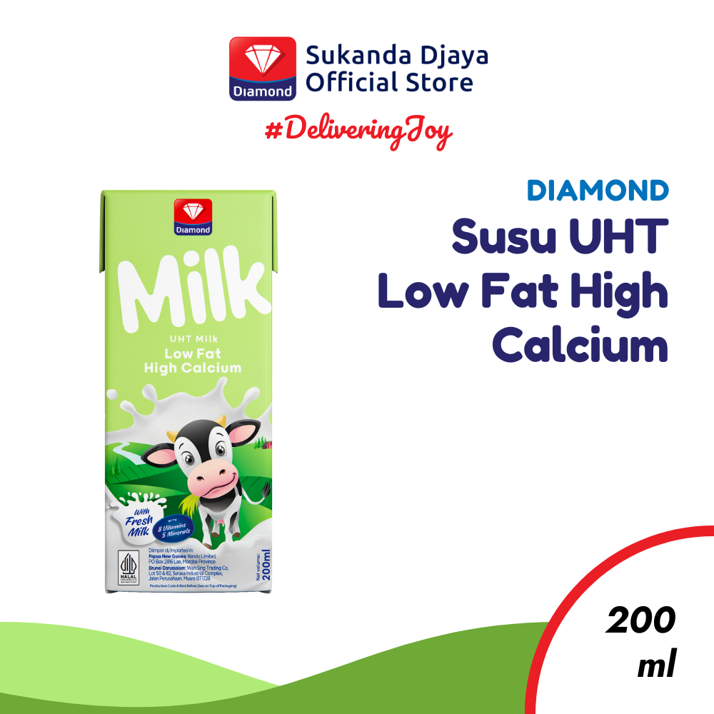 

Diamond Milk Susu UHT Low Fat High Calcium 200 ML