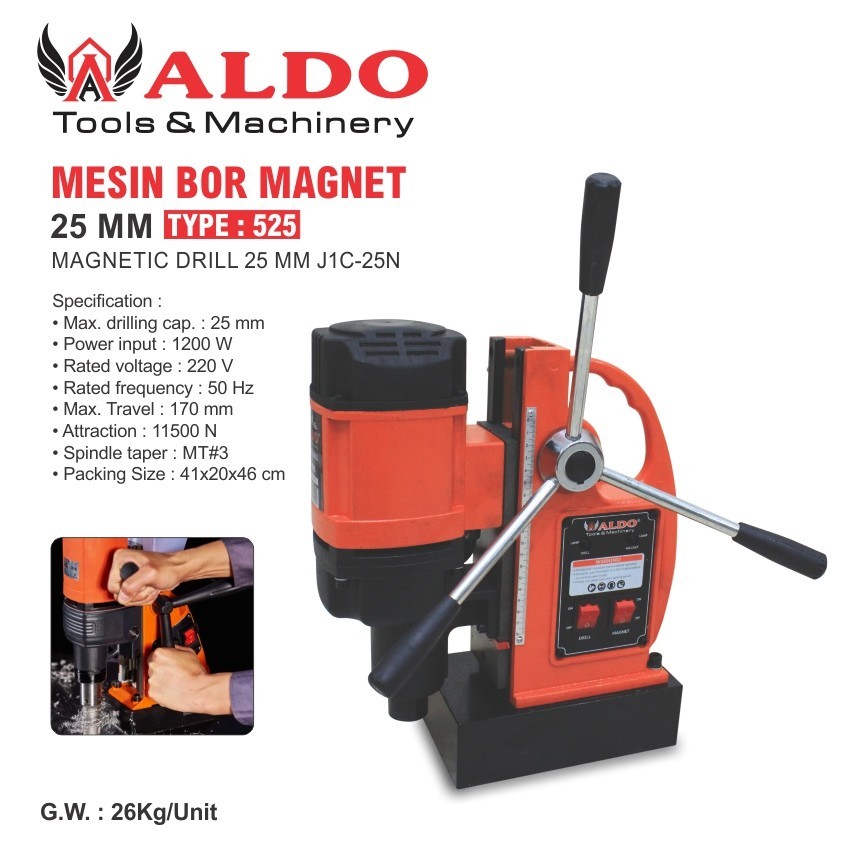 MESIN BOR MAGNET SET 25 MM  / MESIN BOR MAGNET 25 MM / MAGNETIC DRILL 25 MM J1C-25N / BOR MAGNET LIS