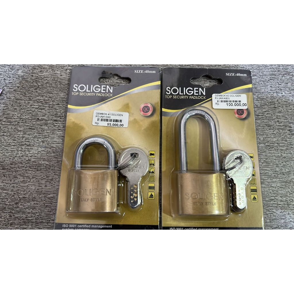 GEMBOK SOLIGEN 40mm S, Gembok SOLIGEN 40mm L