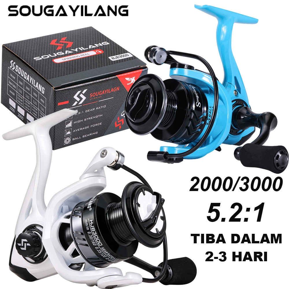 Sougayilang reel pancing 2000/3000 series fishing reel 5.2:1 11+1 bb fishing reel suitable for