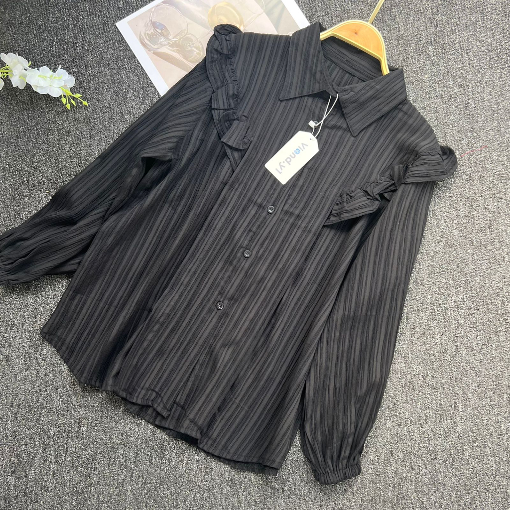 Yurim Blouse Atasan Ruffle Depan Korea Ladycrush Premium