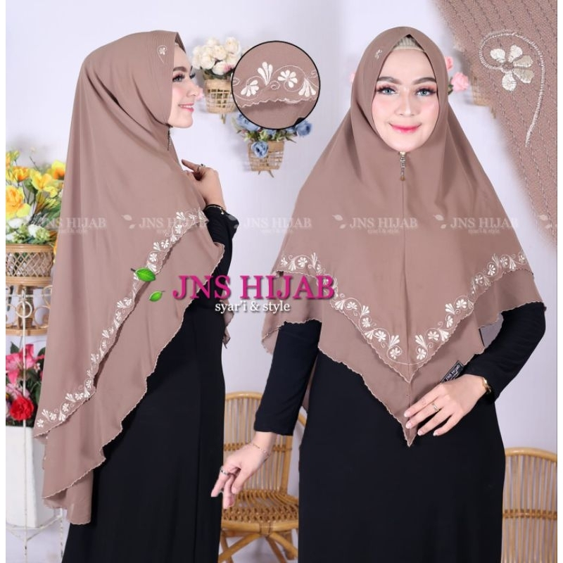 khimar salma bordir engkol/khimar 2 layer ceruty premium/hijab syari bordir
