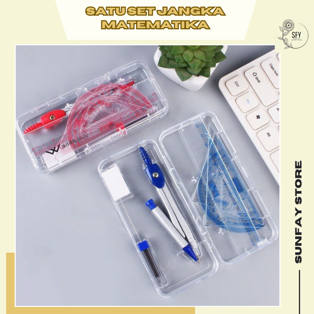 

SUNFAY Satu Set kompas/set matematika/set penggaris/jangka set/compass set/jangka sekolah