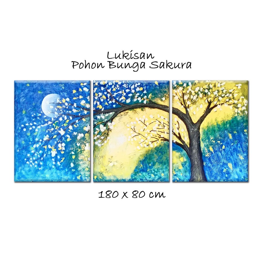 Lukisan Bunga Sakura "Blue Sakura"