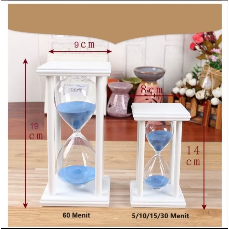 Jam pasir kayu 60 menit dekorasi hour glass timer penghitung waktu