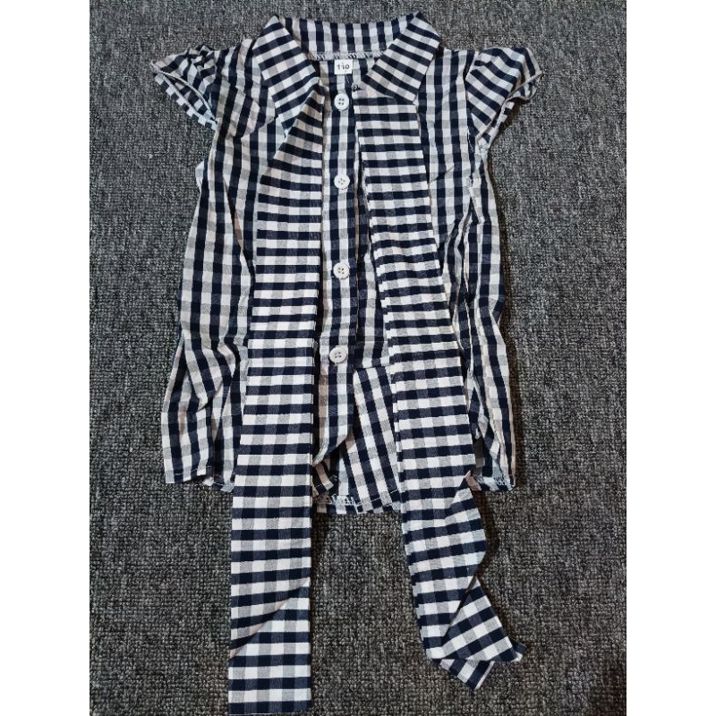 Dress kotak-kotak anak perempuan
