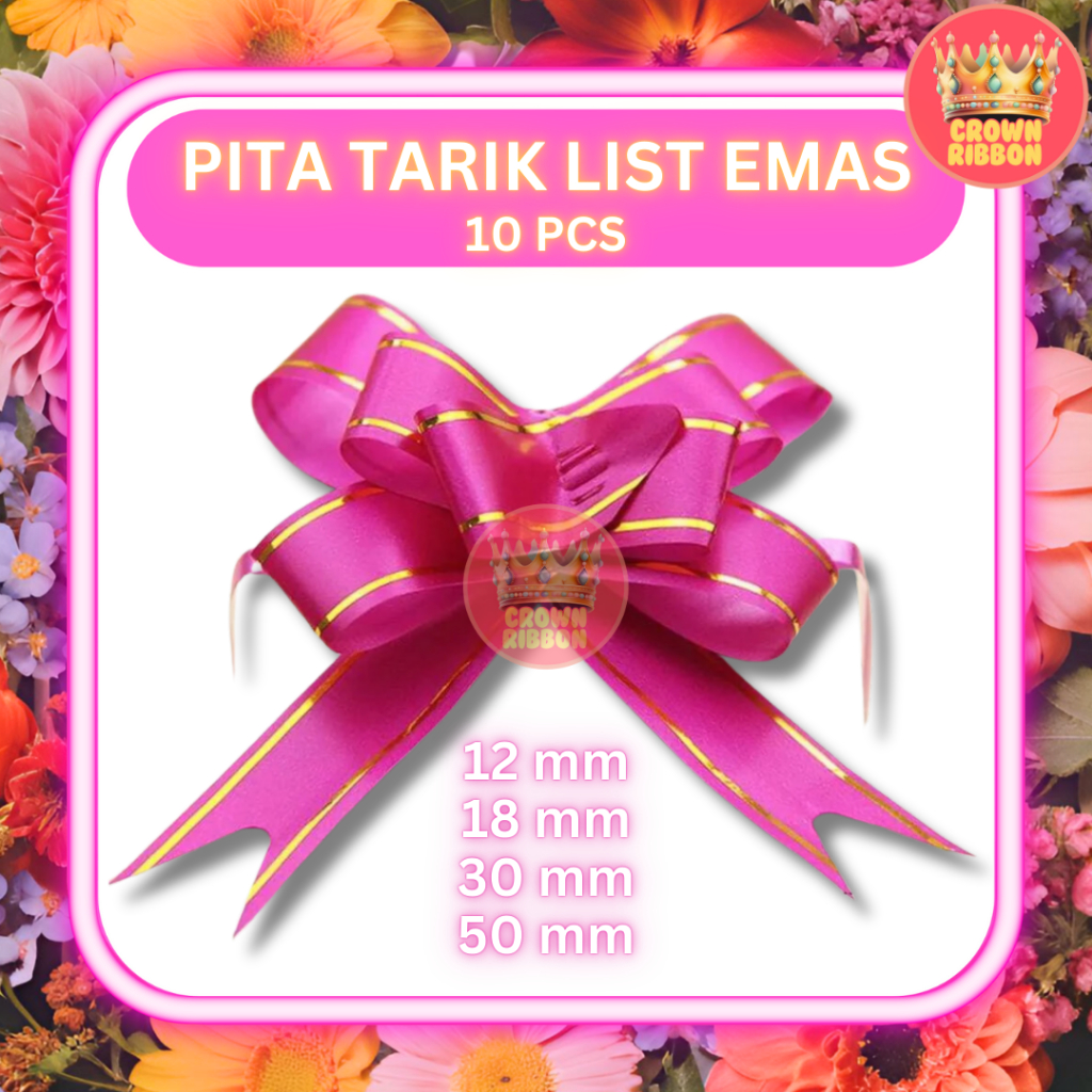 

Pita Tarik LIS EMAS Hiasan Parcel / Pita Serut