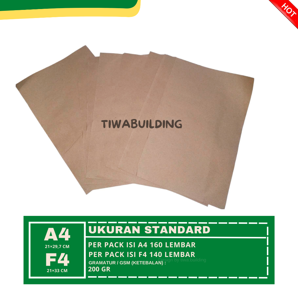 

KERTAS KESING/CASING/KISING A4 & F4 PERPACK ISI 160 & 140 LEMBAR