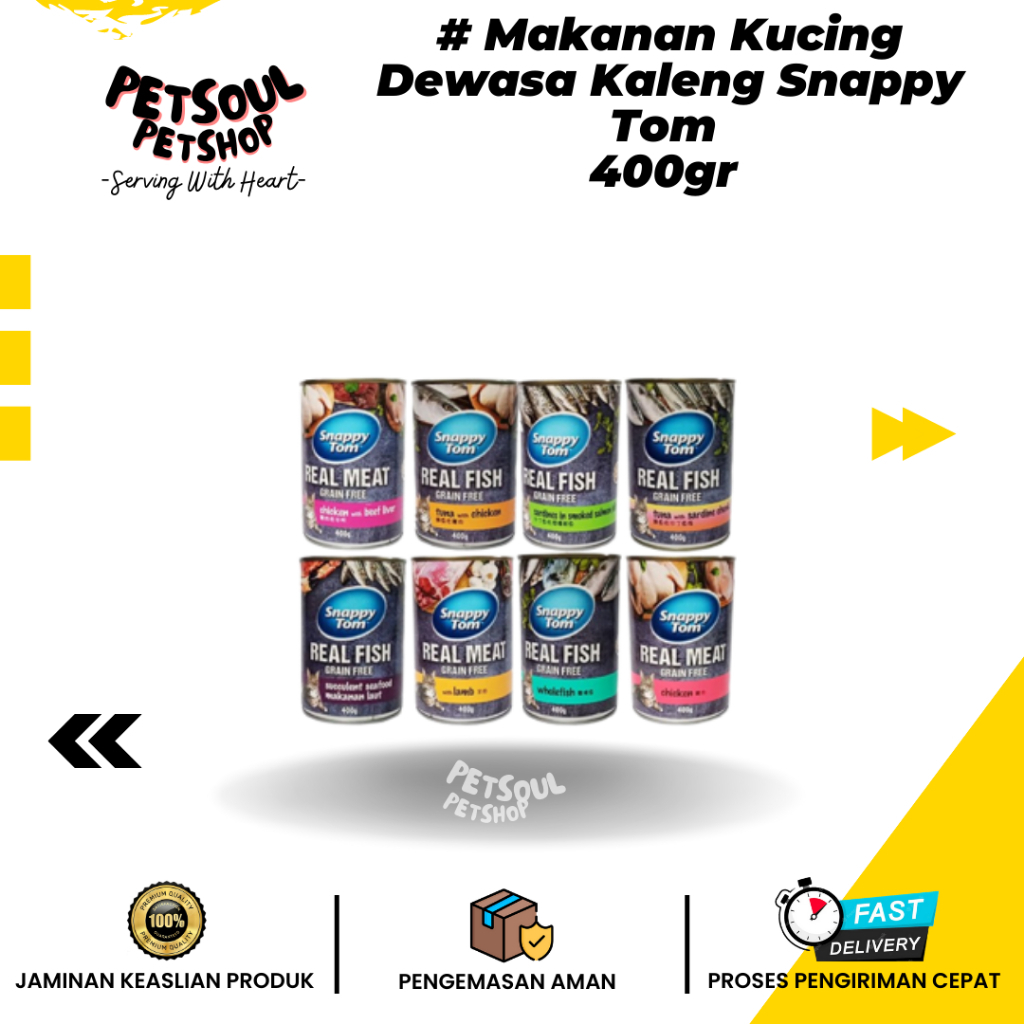 Makanan Kucing Dewasa Kaleng Snappy Tom 400g - Snappy Tom Kaleng Dewasa