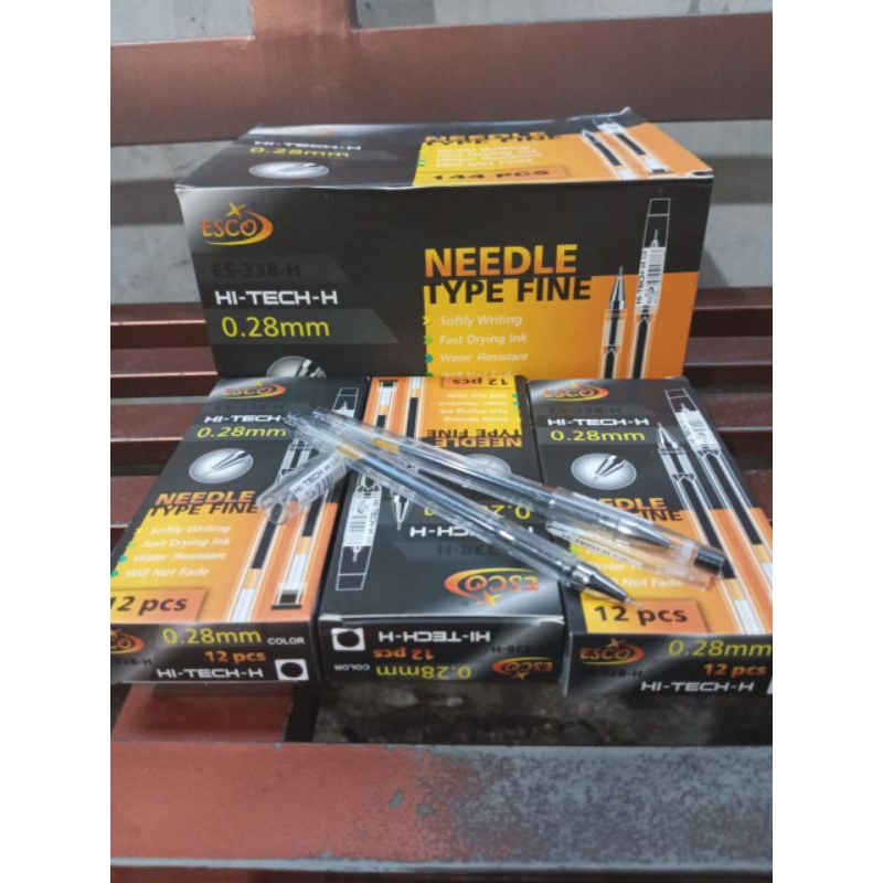 

(1pak)Bolpoin Hi tech Gel Esco Es- 338H/Pulpen Needle Type Fine/ Pen gel murah /Gelpen Esco 0,28mm