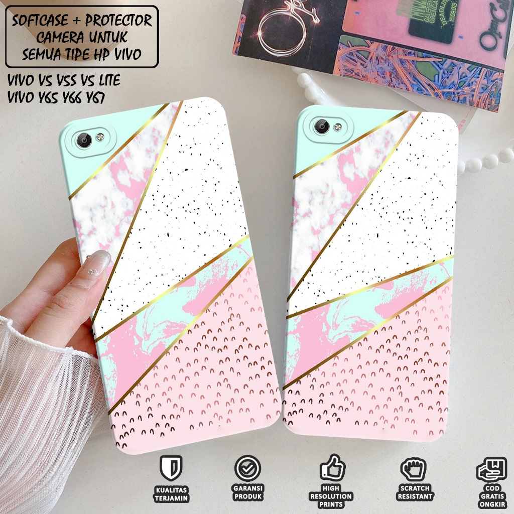 CASE VIVO 1719 - Case Hp VIVO 1719 - Softcase Hp VIVO 1719 Motif (MARBLE TEKSTUR) Case Pro Camera - 