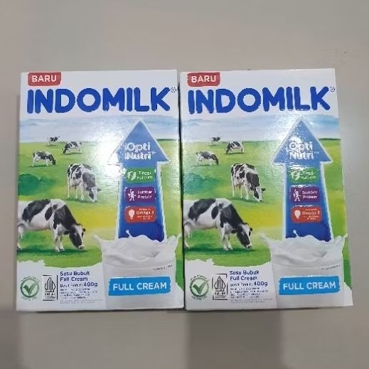 

INDOMILK susu bubuk instan ( 2 x 400gr ) OptiNutri FULL CREAM PLAIN 800gr